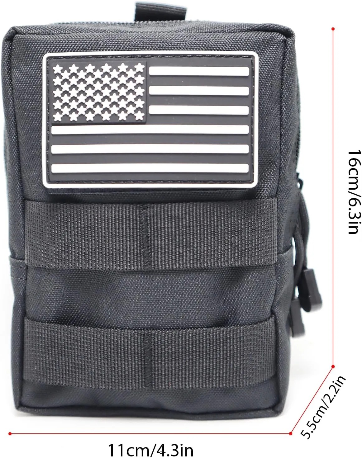 2 Pack Tactical Molle Pouches Small Molle Utility Pouch Small Tactical Accessory Bag Belt Pouches Vest Pouch Compact Water-Resistant EDC Pouch with Flag Patch