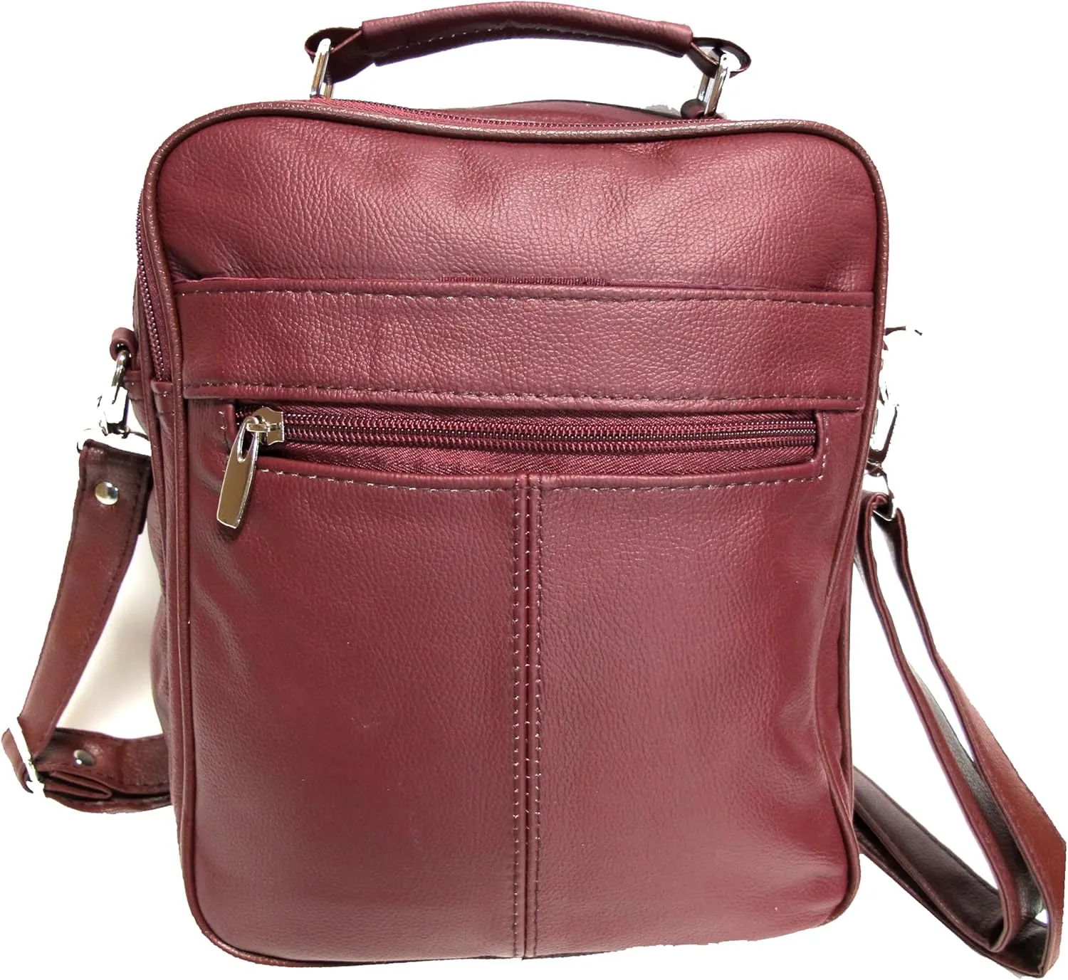 7 Pocket Multi-Function Genuine Leather Organizer Crossbody Shoulder Hand Carry 3 in 1 All Occassion 4 Season Companion Bag