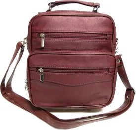 7 Pocket Multi-Function Genuine Leather Organizer Crossbody Shoulder Hand Carry 3 in 1 All Occassion 4 Season Companion Bag