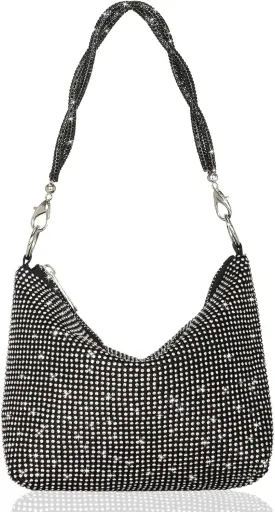 Afashor Fashion Womens Evening Bag Glitter Rhinestone Purse Shiny Clutch Handbag for Party Wedding