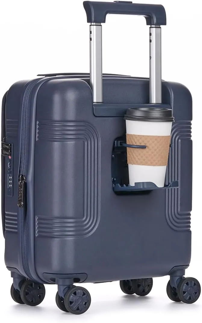 biaggi Runway Hybrid Expandable Underseat Carry-On  Lightweight TSA-Approved Polycarbonate Travel Bag, Perfect for Getaways & Long Weekends (Expandable Underseater, Navy Blue)