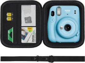 Camera Case for Fujifilm Instax Mini 11 / 12 / 40 / 99 Instant Film Camera, Protective Carrying Bag with Removable Shoulder Strap, Black