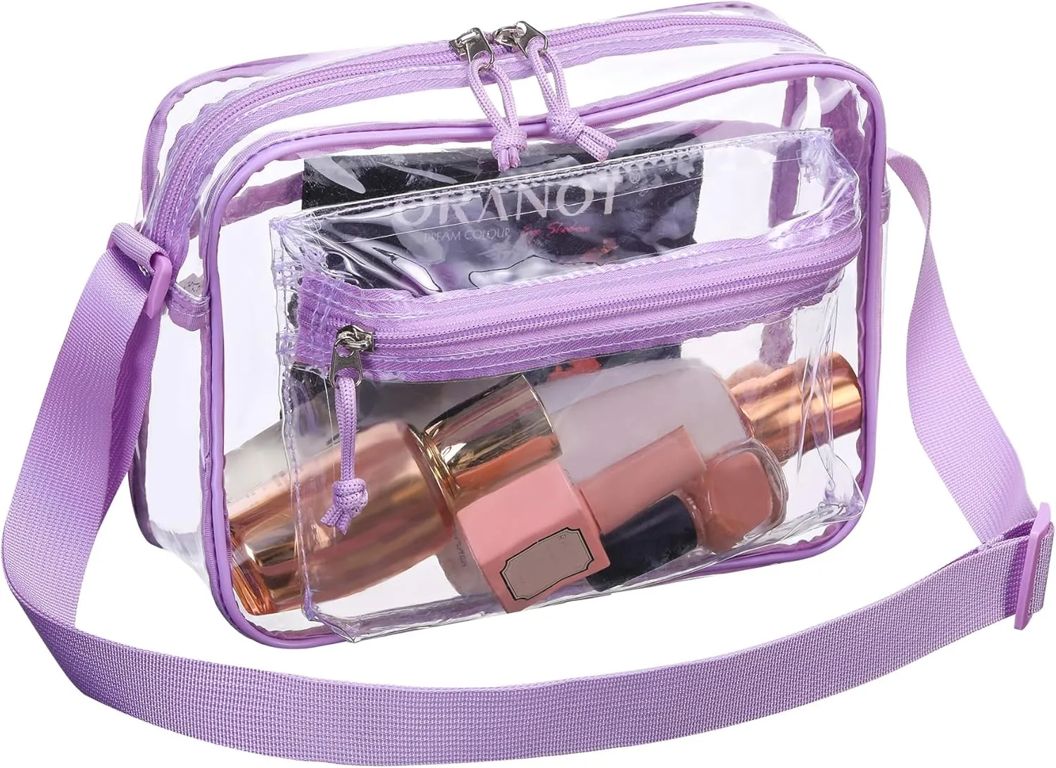 Clear messenger shoulder bag plastic womens crossbody stadium transparent purse work concerts see through