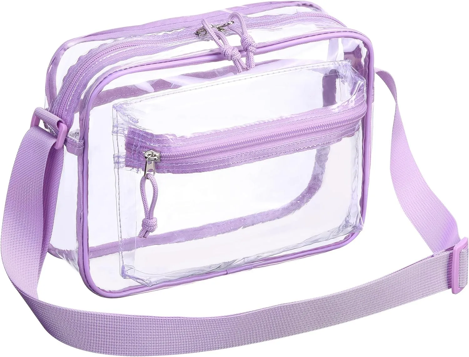 Clear messenger shoulder bag plastic womens crossbody stadium transparent purse work concerts see through