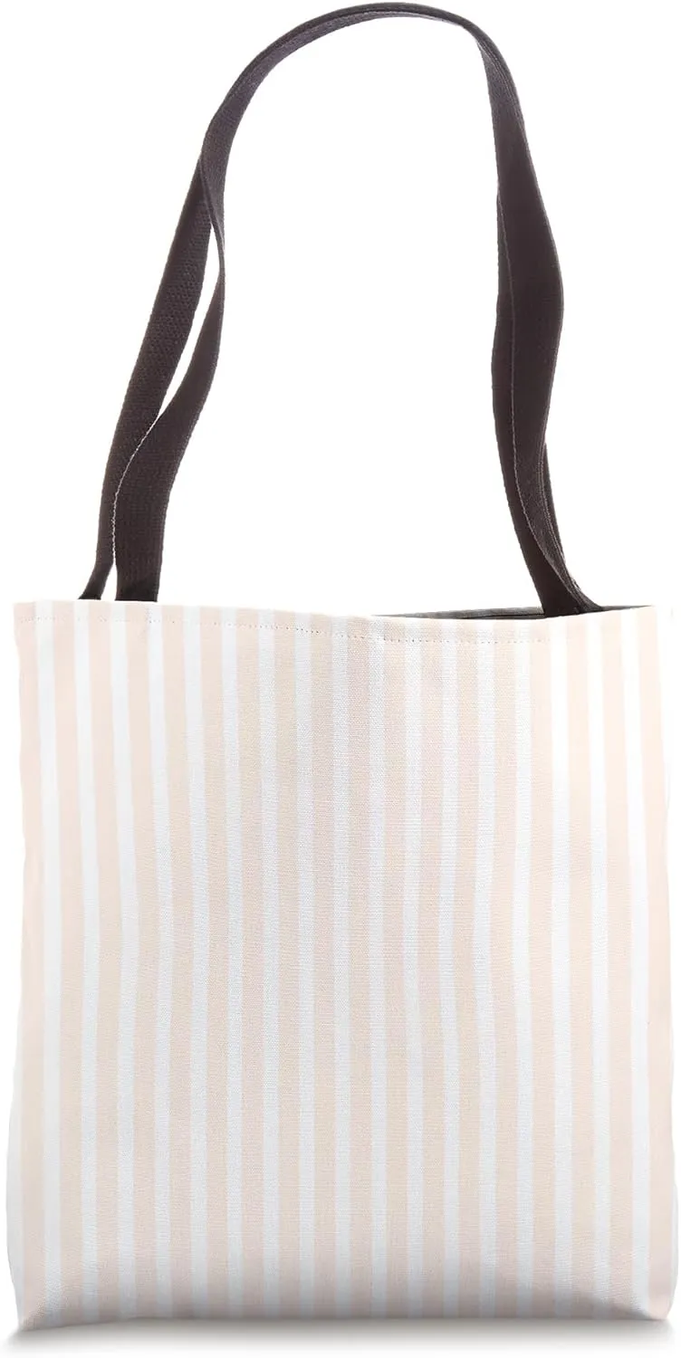 Coconut Milk White Stripes Vertical Lines Pattern Minimalist Tote Bag