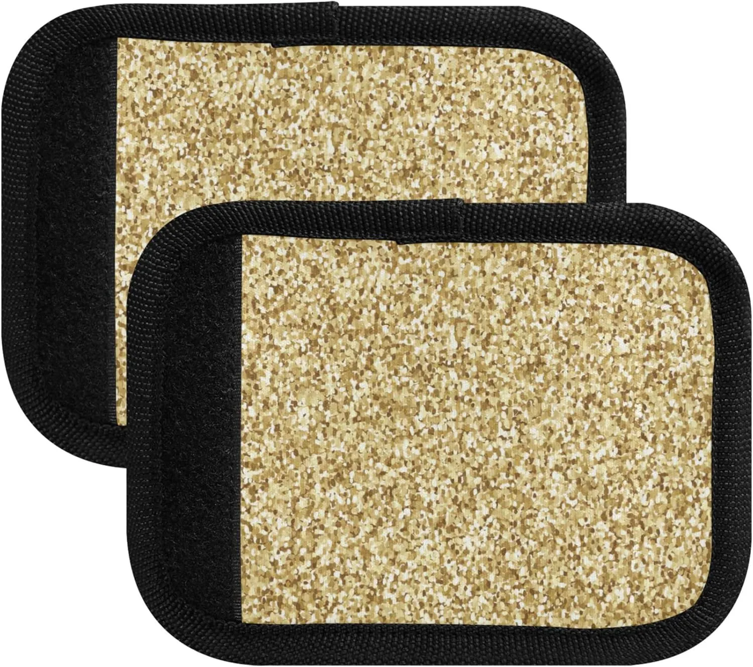 Custom Golden Sand Glitter Luggage Bag Handle Wrap Velcro Neon Suitcases Luggage Identifier Luggage Accessories for Travel, 2 Pack