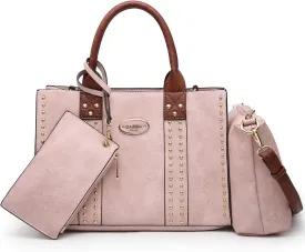 Dasein Purses Handbags for Women Tote Wallet Set Top Handle Satchel Shoulder Hobo Bag 3pcs