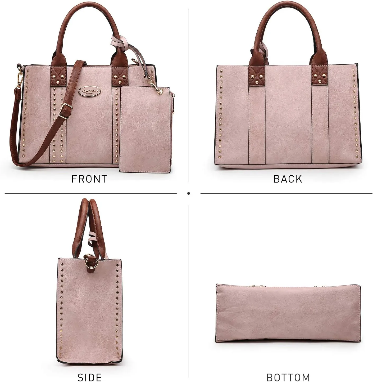 Dasein Purses Handbags for Women Tote Wallet Set Top Handle Satchel Shoulder Hobo Bag 3pcs