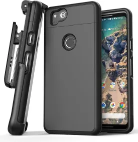 ENCASED Google Pixel 2 Belt Case [SlimShield Edition] Protective Grip Case with Holster Clip for Pixel 2 (Black)