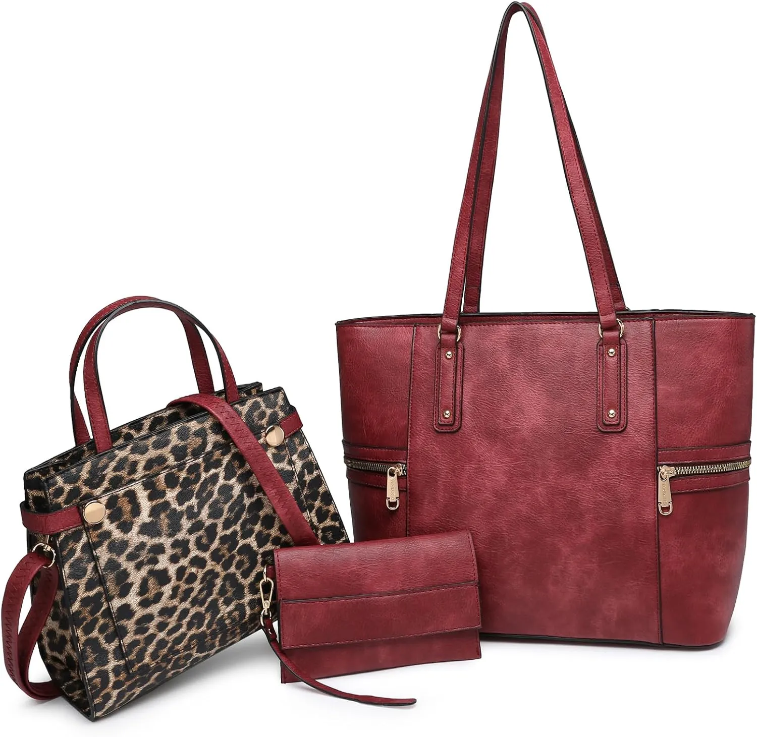 Fashion Handbags and Purses for Women Large Work Tote Bag Top Handle Satchel Shoulder Bag 3pcs Hobo Purse Set