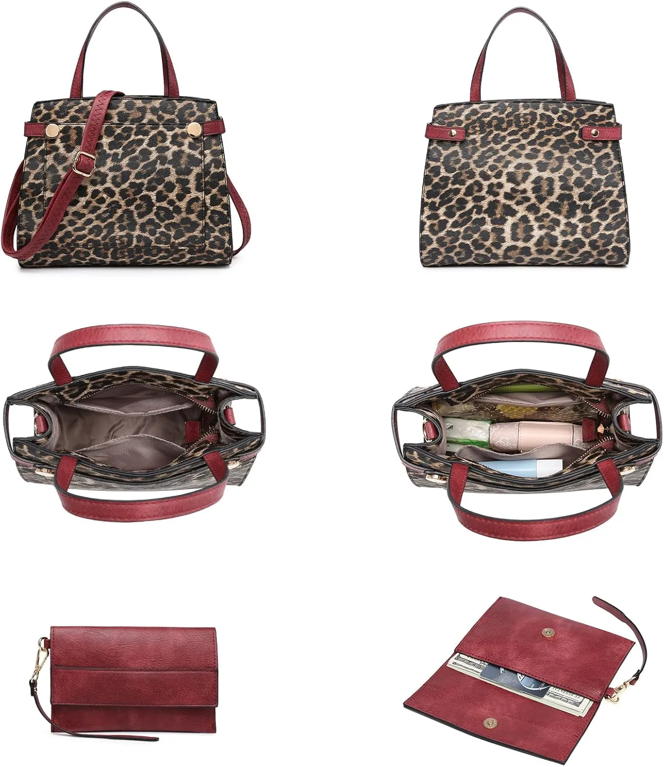 Fashion Handbags and Purses for Women Large Work Tote Bag Top Handle Satchel Shoulder Bag 3pcs Hobo Purse Set