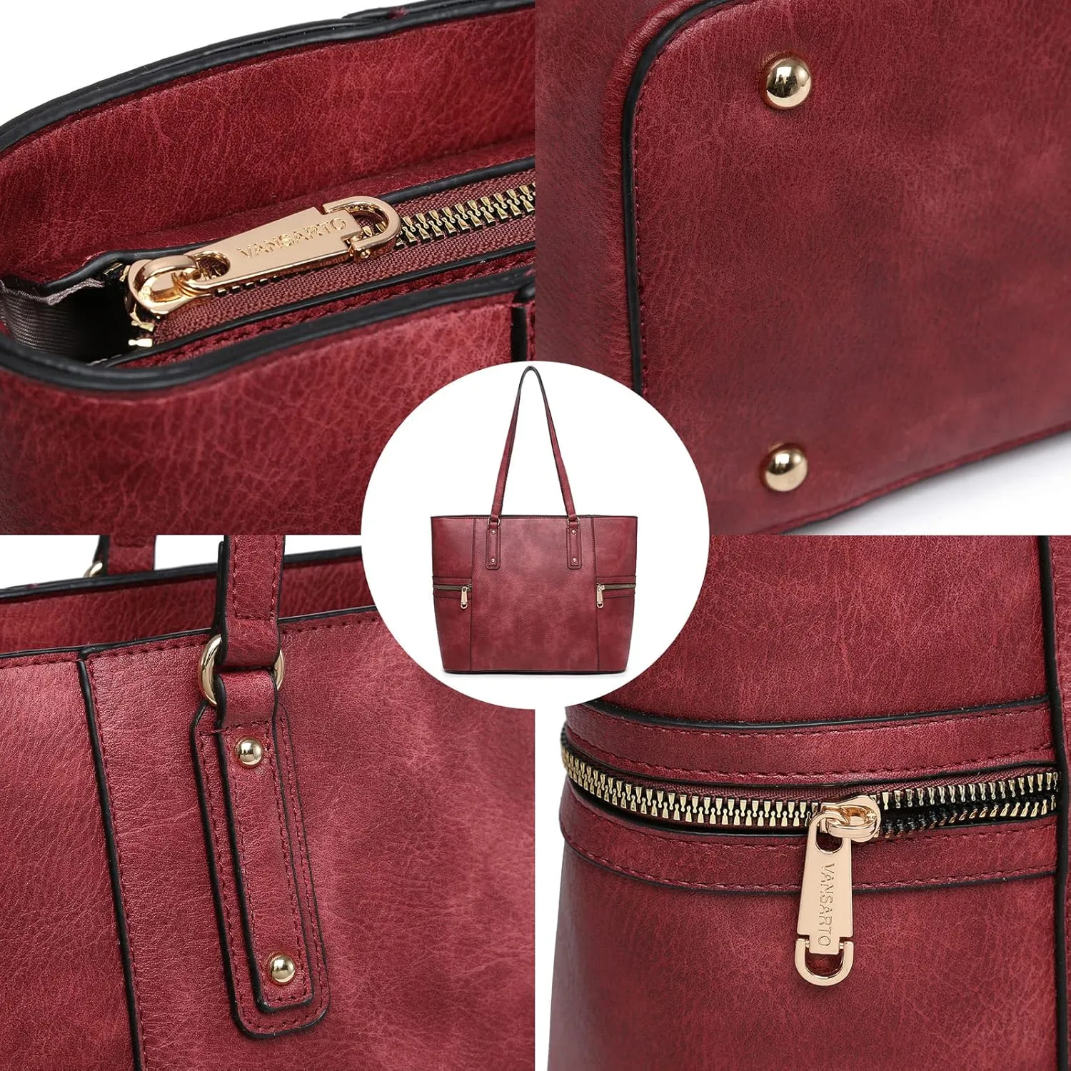 Fashion Handbags and Purses for Women Large Work Tote Bag Top Handle Satchel Shoulder Bag 3pcs Hobo Purse Set