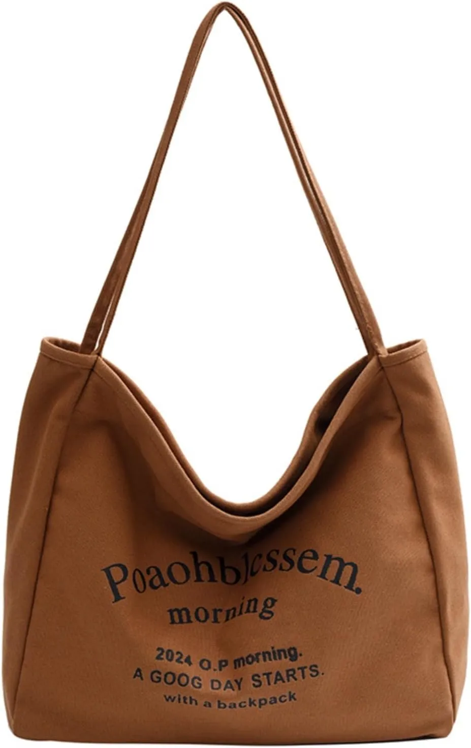 Large capacity canvas tote bag - fashionable commuting shoulder bag and artistic handbag
