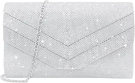 Milisente Evening Bag for Women, Suede Envelope Evening Purses Crossbody Shoulder Clutch Bag