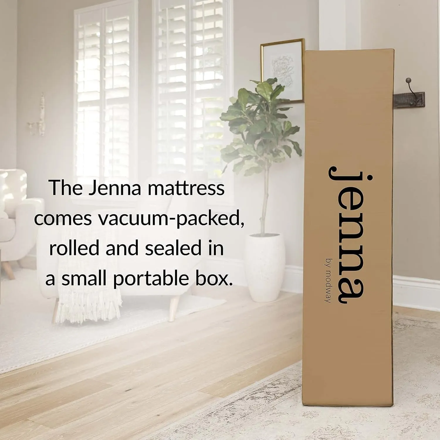 Modway Jenna Innerspring and Foam Mattress-10-Year Warranty, Queen, White