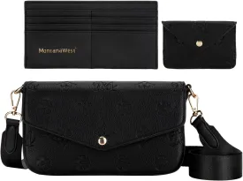 Montana West 3PCS Crossbody Purse and Wallet Set for Women with Adjustable Strap