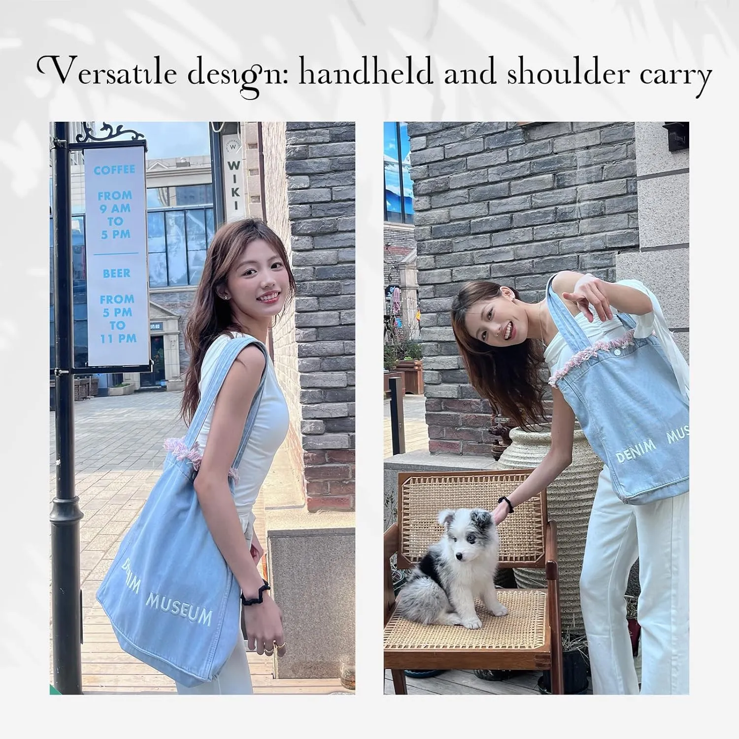 Premium Designer Boho Fringe Shoulder Purse for Women| Lightweight Foldable Large Denim Tote Bag with Zipper Pockets