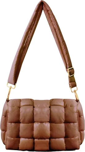 Puffer Woven Crossbody Bag Purse Handbags for Women, Quilted Hobo Carryall Bag Shoulder Bags with Adjustable Strap