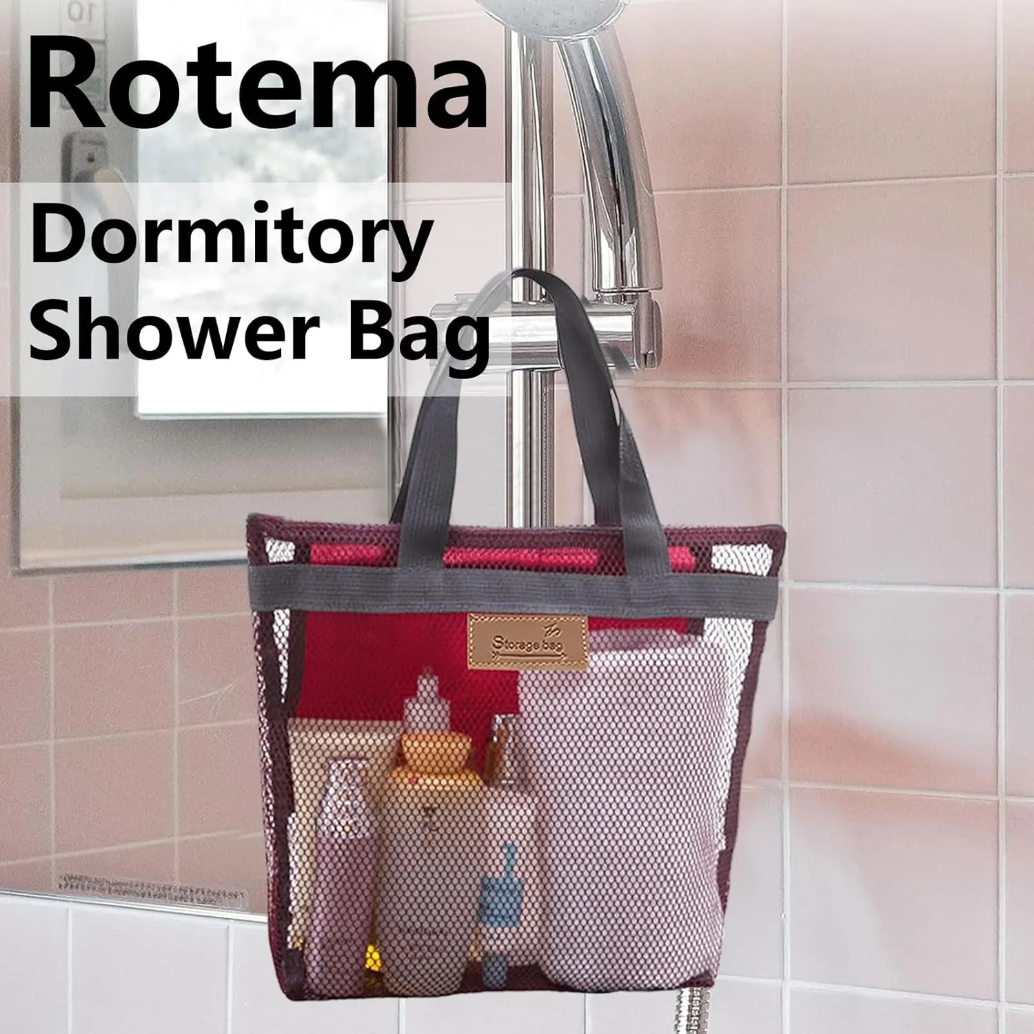 Rotema Portable Shower Bag - College Dorm Essentials, Everyday Household Shower Basket for Toiletries