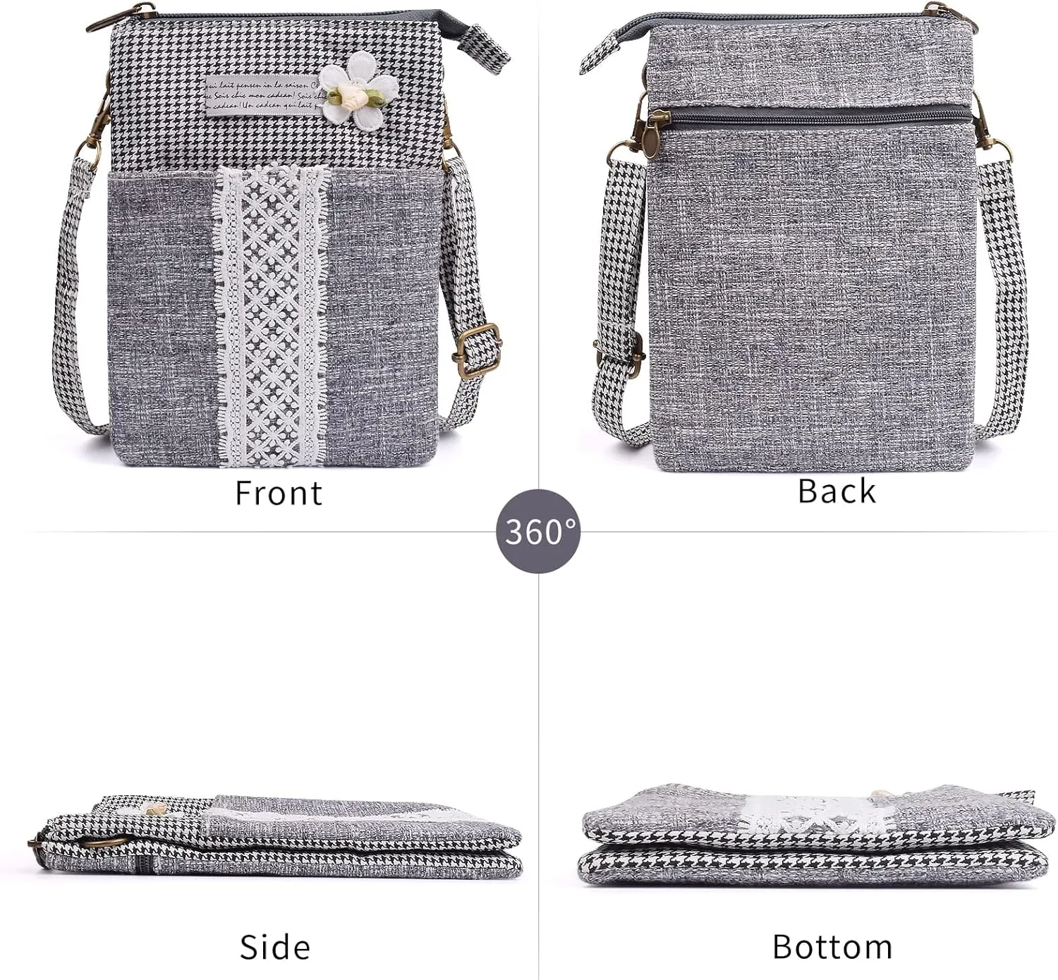 Small Crossbody Bag for Women Mobile Phone Purse National Pattern Shoulder Bag Handbags Coin Pouch for Women