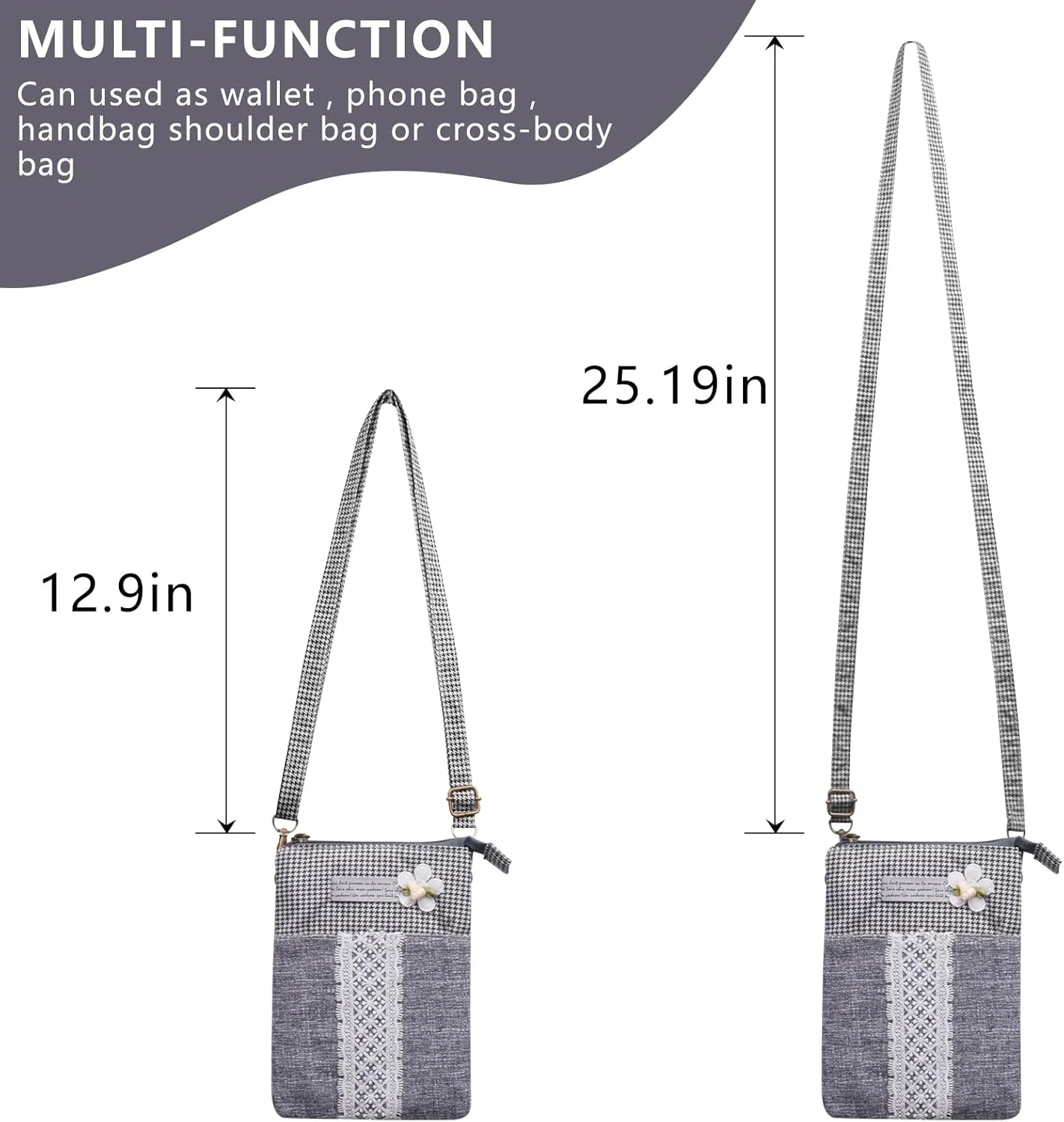 Small Crossbody Bag for Women Mobile Phone Purse National Pattern Shoulder Bag Handbags Coin Pouch for Women