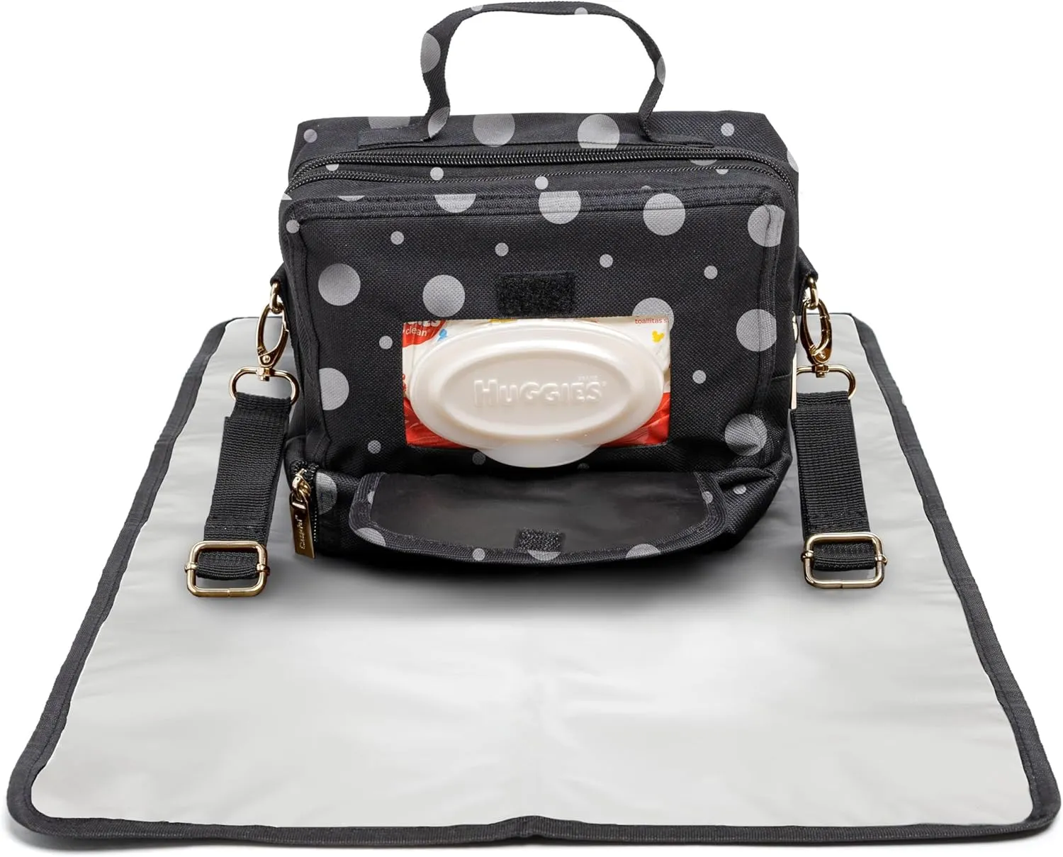 Small Diaper Bag with Portable Changing Pad, Front Wipes, Shoulder & Stroller Straps, Mini Crossbody to Backpack