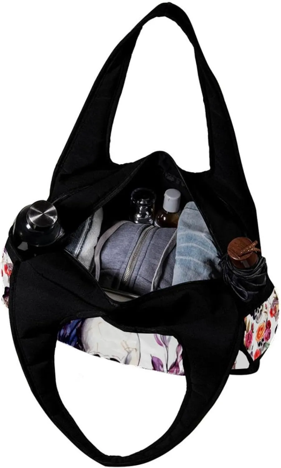 Travel Bag,Mens Gym Bag,Womens Gym Bag,Western Cowboy Flower Skull,Sports Bag