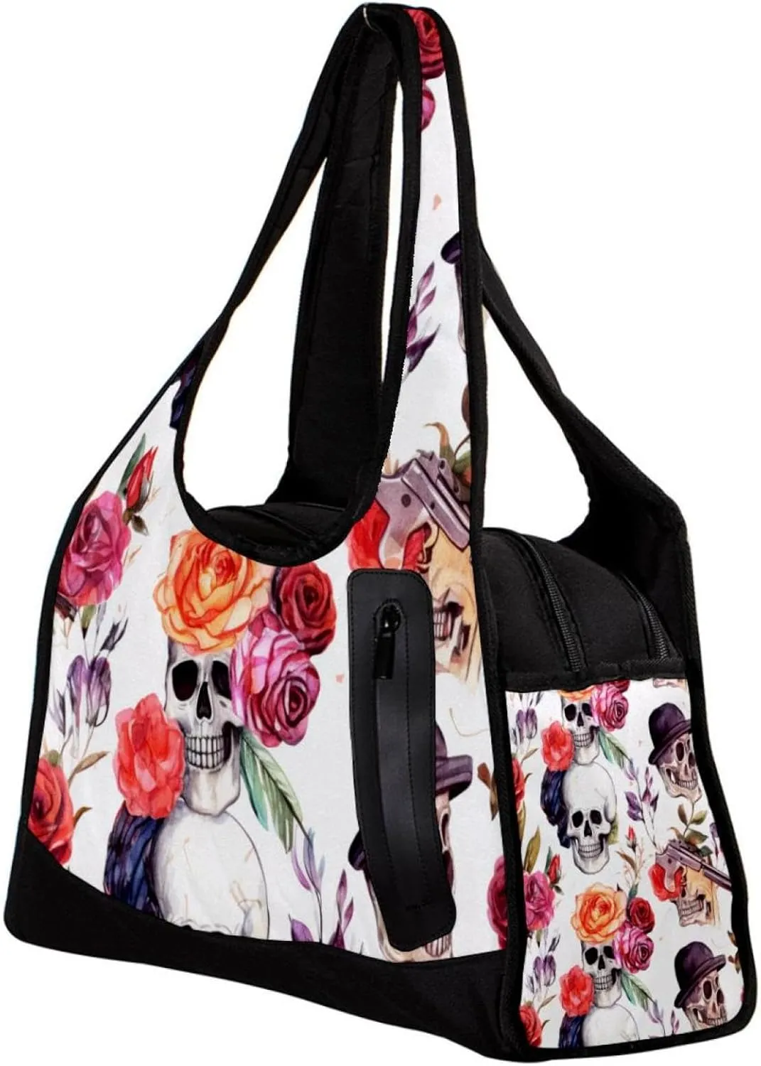 Travel Bag,Mens Gym Bag,Womens Gym Bag,Western Cowboy Flower Skull,Sports Bag