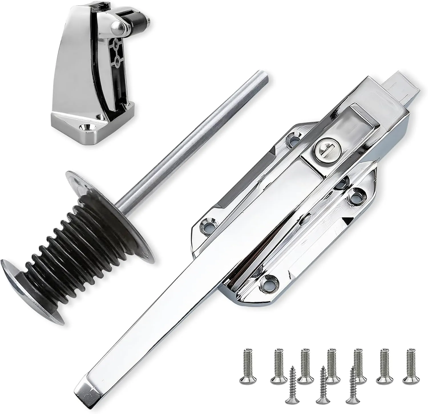 Walk in Cooler Door Closer,Freezer latches Commercial Handle,Push to Open Door Latch Solid Metal Interior Release Handle Offset -1/5 In-3/5 in Offset (Base Height 3.5inch)