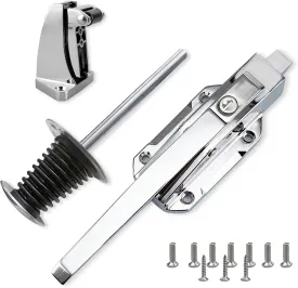 Walk in Cooler Door Closer,Freezer latches Commercial Handle,Push to Open Door Latch Solid Metal Interior Release Handle Offset -1/5 In-3/5 in Offset (Base Height 3.5inch)