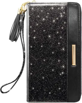 Wallets for Women PU Leather Card Holder Organizer Ladies Clutch with Tassel Wristlet Wrist strap