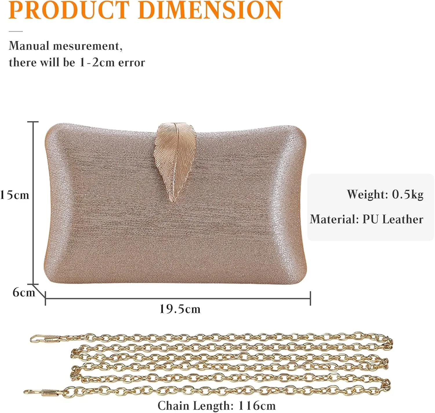 Women's Evening Bag Clutch Purse Sparkly Sequin Glitter Handbag Bridal Wedding Shoulder Bag